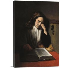 Old Woman Dozing Over a Book