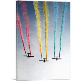 Fighter Jet Plane Aircrafts Colored Smoke Formation