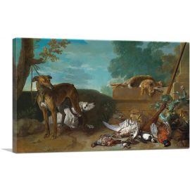 Two Hunting Dogs With Hares And Game Birds