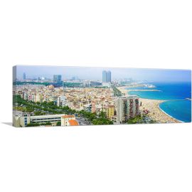 Barcelona, Spain - Beaches and Skyline Panoramic