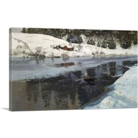 Winter At The River Simoa 1883-1-Panel-40x26x1.5 Thick