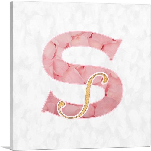 Chic Pink Gold Alphabet Letter S
