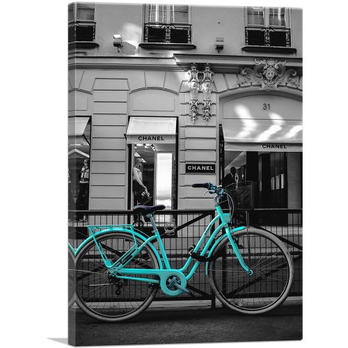 Vintage Teal Bicycle In The City