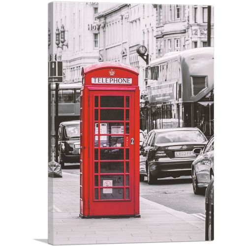 London England Red Telephone Kiosk Rectangle