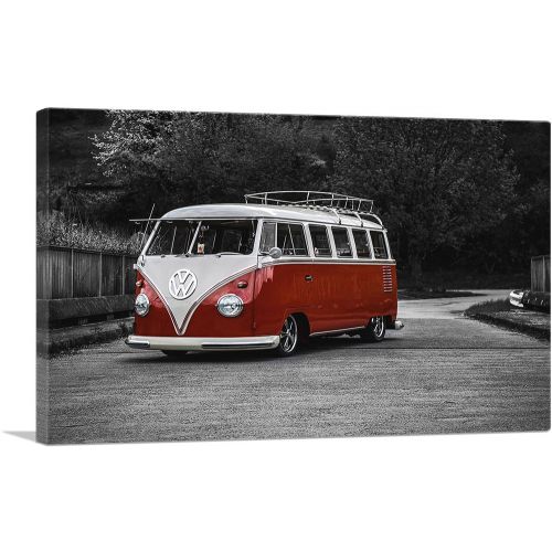 Red And White Volkswagen Vintage Van Bus