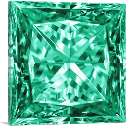 Emerald Green Princess Cut Diamond Jewel
