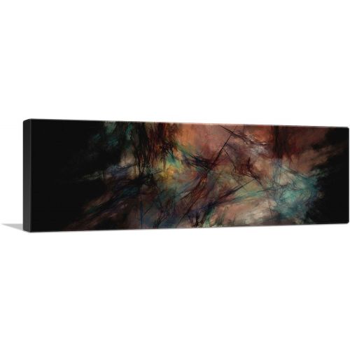 Black With Teal and Peach Modern Panoramic