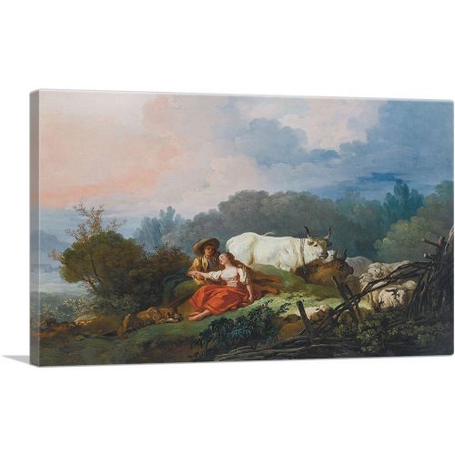 Pastoral Landscape With Shepherd And Shepherdess