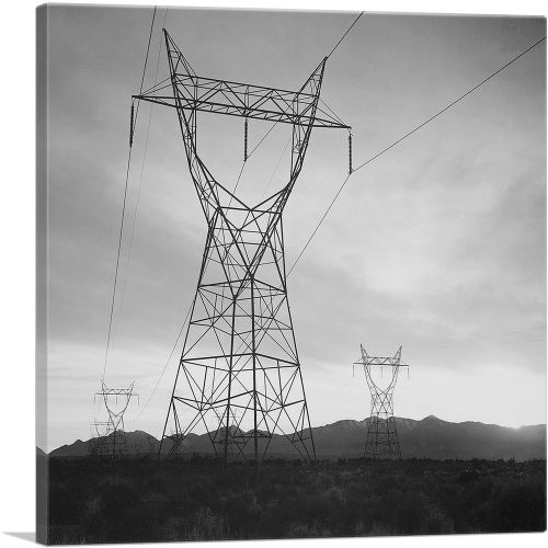 Transmission Lines in Mojave Desert Leading from Boulder Dam