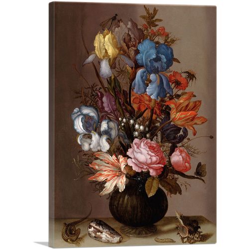 Flowers in Vase With Lizard 1625
