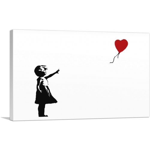 Girl with Balloon (white background Rectangle)