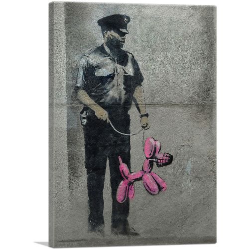 Police Guard Pink Balloon Dog