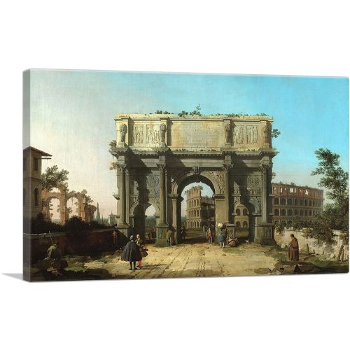 View of the Arch of Constantine with the Colosseum 1745
