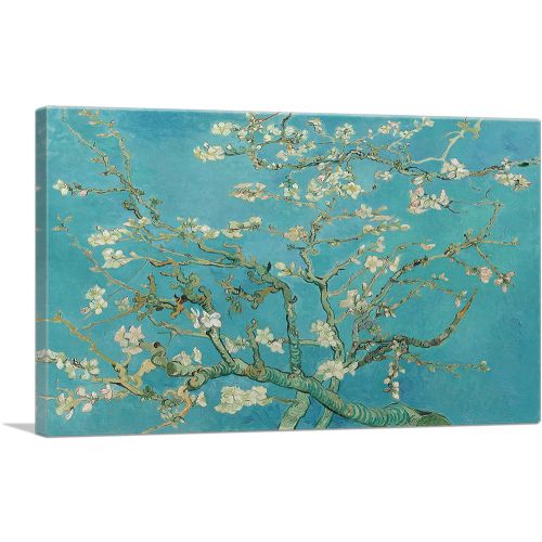 Branches with Almond Blossom - Teal Rectangle 1890