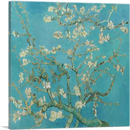 Branches with Almond Blossom - Teal Square 1890