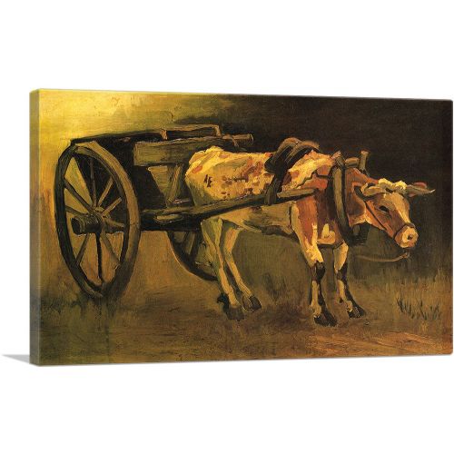 Cart with Red and White Ox 1884