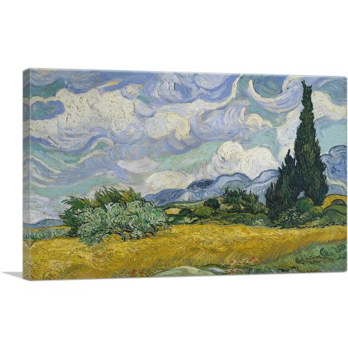 A Wheatfield with Cypresses  1889