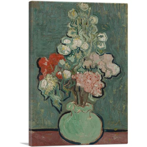 Still Life Vase With Rose-Mallows 1890