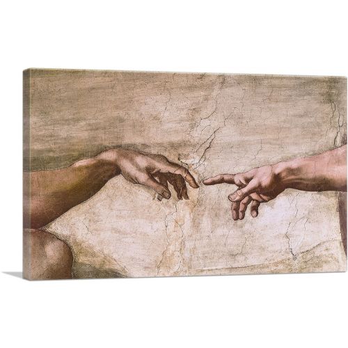 Sistine Chapel Ceiling - God and Adam Hands Detail