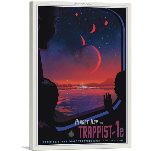 TRAPPIST-1e Planet Hopping Excursion to the Best Hab Zone NASA Poster