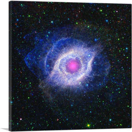 Helix Nebula Unraveling at the Seams Hubble Telescope Ring
