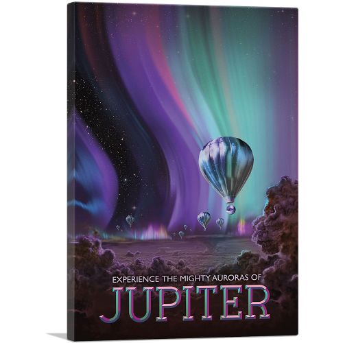 Jupiter Jovian Cloudscape Mighty Auroras NASA Poster