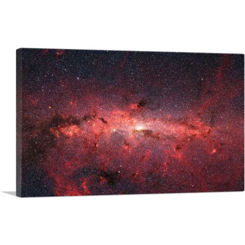 Milky Way Galaxy in Red Hubble Telescope