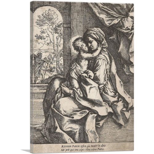 Virgin Seated With Christ Child On Her Lap 1600