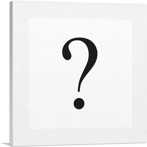 Modern Black and White Gray Serif Alphabet Question Mark Symbol