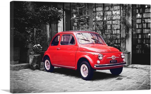 Red Fiat Vintage Car