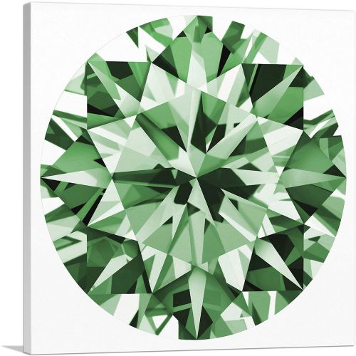 Green Round Brilliant Cut Diamond Jewel