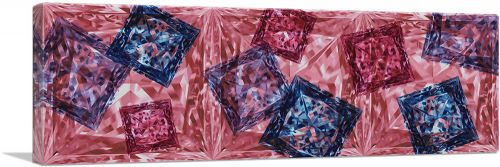 Pink Purple Blue Princess Cut Diamond Jewel