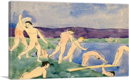Twelve Nude Boys at the Beach 1914