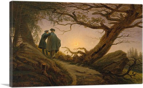 Two Men Contemplating the Moon 1825