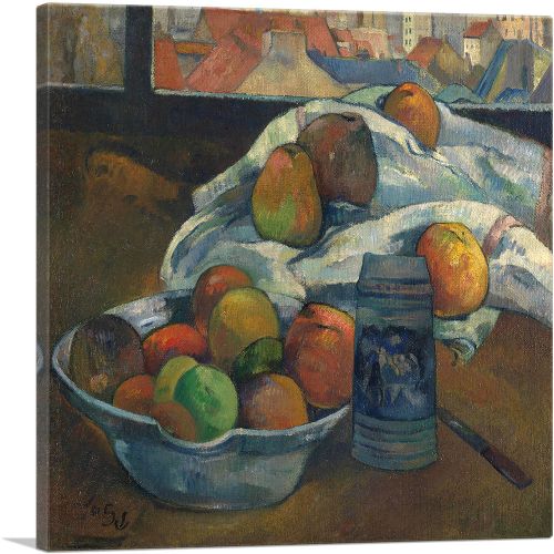Bowl of Fruit and Tankard before a Window 1890