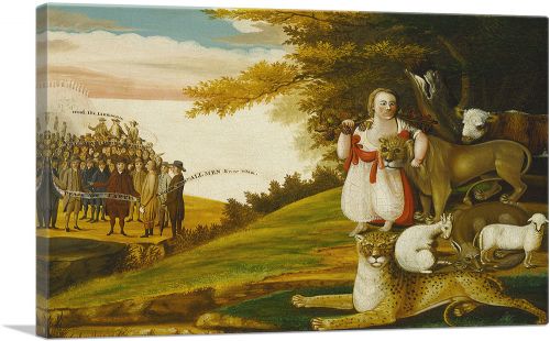 A Peaceable Kingdom with Quakers Bearing Banners 1829