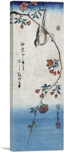 Small bird on a branch of Kaidozakura 1844
