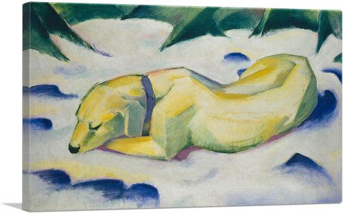 Dog Lying In The Snow 1910