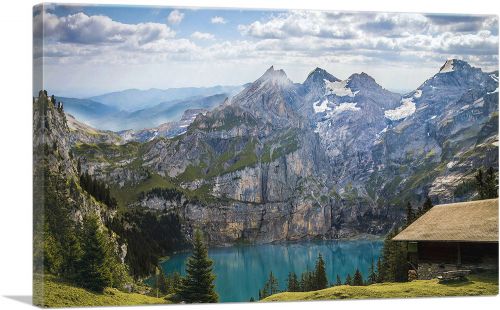 Mountains, Lake Bergsee, Switzerland