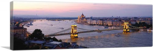 Budapest,Captial of Hungary Chain Bridge Panoramic