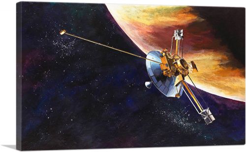 NASA Pioneer 10 Spacecraft and Planet Jupiter