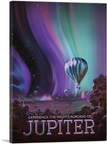 Jupiter Jovian Cloudscape Mighty Auroras NASA Poster