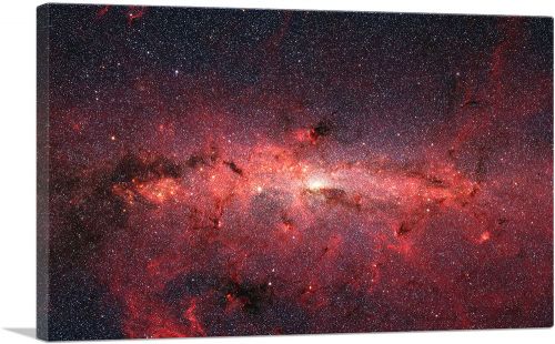 Milky Way Galaxy in Red Hubble Telescope