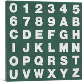 Green Chalkboard Square Full Alphabet
