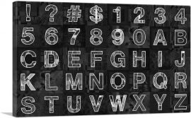 Modern Black & White Horizontal Rectangle Full Alphabet