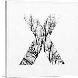 Tree Branches Alphabet Letter X