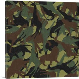 Army Green Camo Camouflage Wild Jungle Animals Pattern