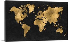 Black Yellow World Map Globe
