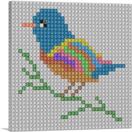 Bird Color Grid Jewel Pixel
