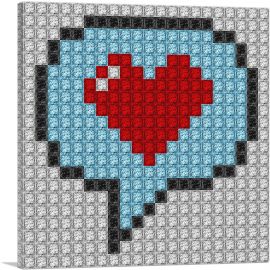 Heart Word Bubble Emoticon Jewel Pixel